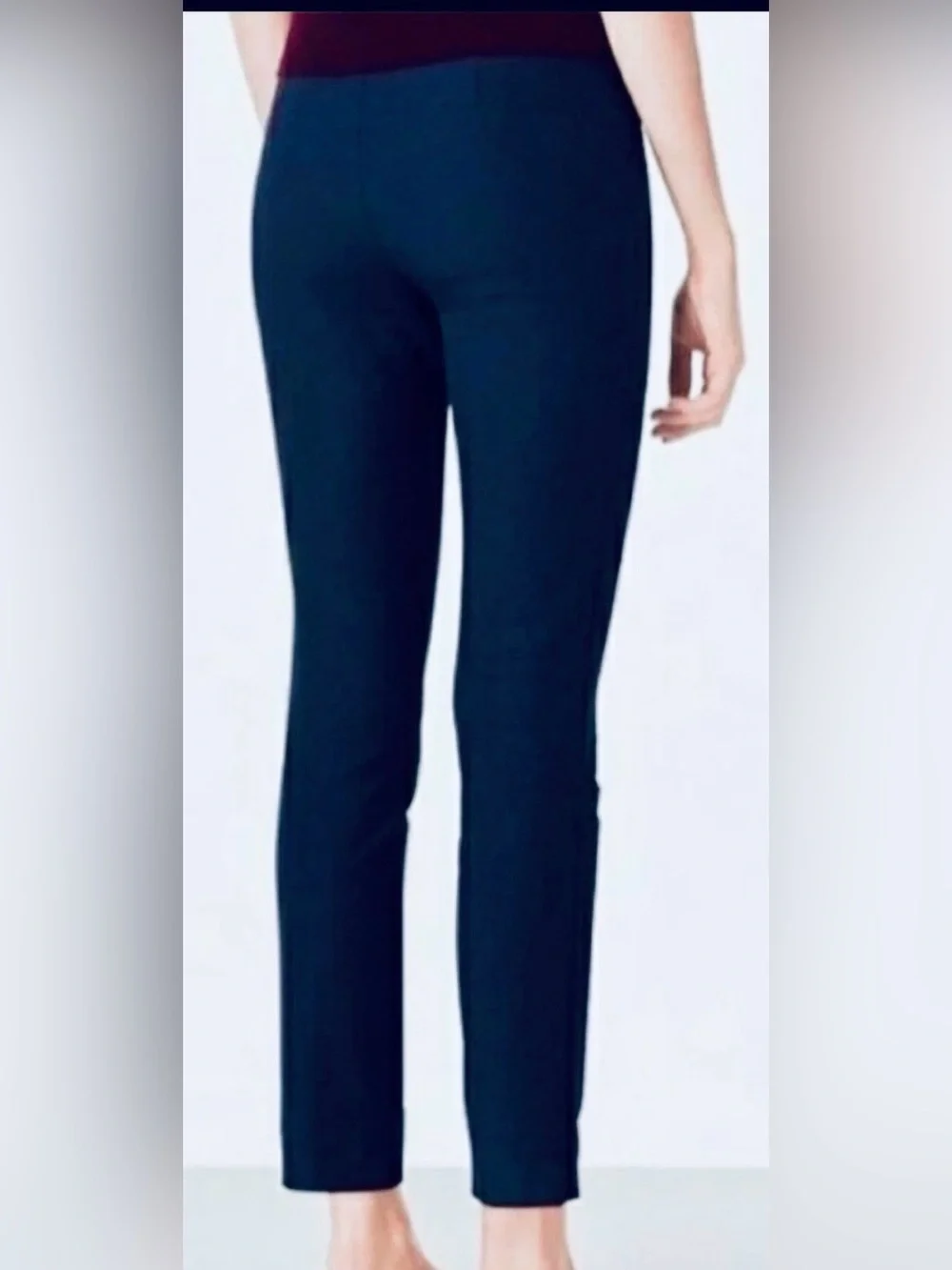 Tory Burch Navy Cropped Ankle Slim Fit Trousers Side Zip Women’s Size 4